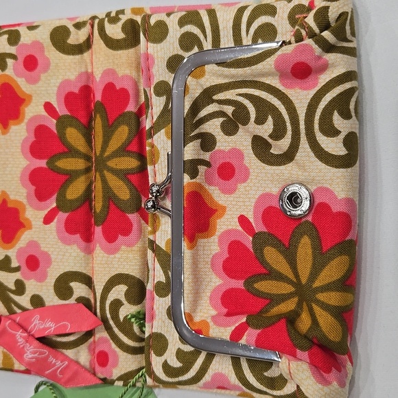Vera Bradley One For the Money Folkloric Wallet Floral Change Pouch Key Ring Zip - Picture 4 of 12